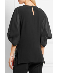 schwarze verzierte Bluse von Antonio Berardi