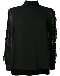 schwarze verzierte Bluse von Muveil