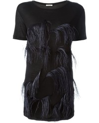 schwarze verzierte Bluse von Nina Ricci