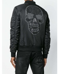 schwarze verzierte Bomberjacke von Philipp Plein