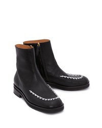 schwarze verzierte Chelsea Boots aus Leder von JW Anderson