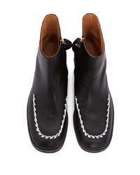 schwarze verzierte Chelsea Boots aus Leder von JW Anderson