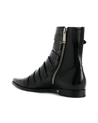 schwarze verzierte Chelsea Boots aus Leder von DSQUARED2