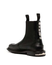 schwarze verzierte Chelsea Boots aus Leder von Toga Virilis