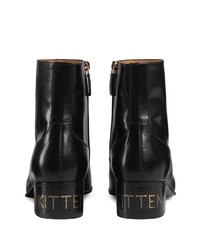 schwarze verzierte Chelsea Boots aus Leder von Gucci