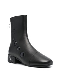 schwarze verzierte Chelsea Boots aus Leder von Raf Simons