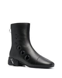 schwarze verzierte Chelsea Boots aus Leder von Raf Simons