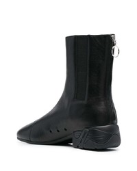 schwarze verzierte Chelsea Boots aus Leder von Raf Simons