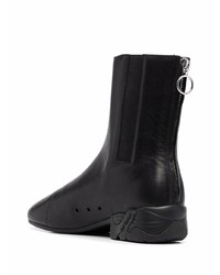 schwarze verzierte Chelsea Boots aus Leder von Raf Simons