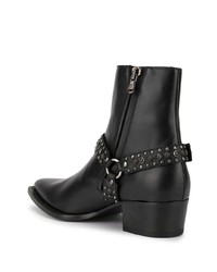 schwarze verzierte Chelsea Boots aus Leder von Amiri