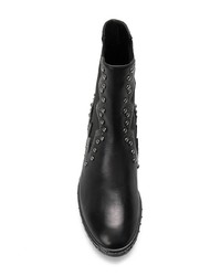 schwarze verzierte Chelsea Boots aus Leder von Marc Ellis