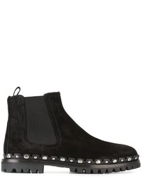 schwarze verzierte Chelsea Boots aus Wildleder