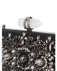 schwarze verzierte Clutch von Marchesa