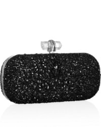 schwarze verzierte Clutch von Marchesa