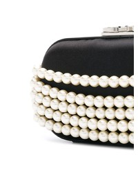 schwarze verzierte Clutch von Corto Moltedo