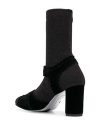 schwarze verzierte elastische Stiefeletten von Suecomma Bonnie
