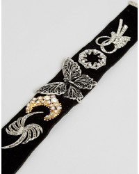 schwarze verzierte enge Halskette von Asos