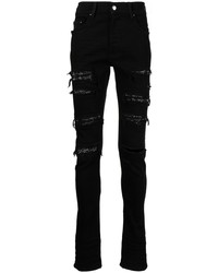 schwarze verzierte enge Jeans von Amiri