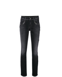 schwarze verzierte enge Jeans von Cambio