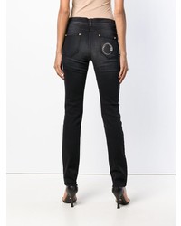 schwarze verzierte enge Jeans von Cavalli Class
