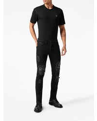 schwarze verzierte enge Jeans von Philipp Plein