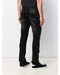 schwarze verzierte enge Jeans von Philipp Plein