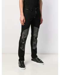 schwarze verzierte enge Jeans von Philipp Plein