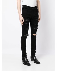 schwarze verzierte enge Jeans von Amiri