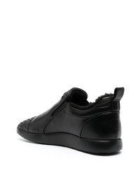 schwarze verzierte hohe Sneakers aus Leder von Baldinini