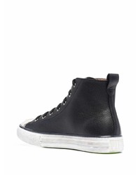 schwarze verzierte hohe Sneakers aus Leder von Philipp Plein