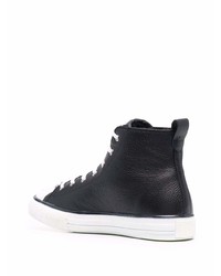 schwarze verzierte hohe Sneakers aus Leder von Philipp Plein