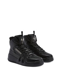 schwarze verzierte hohe Sneakers aus Leder von Giuseppe Zanotti