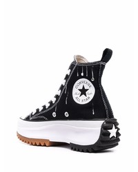 schwarze verzierte hohe Sneakers aus Segeltuch von Converse