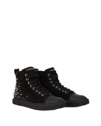 schwarze verzierte hohe Sneakers aus Wildleder von Giuseppe Zanotti