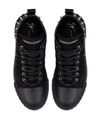 schwarze verzierte hohe Sneakers aus Wildleder von Giuseppe Zanotti