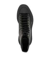 schwarze verzierte hohe Sneakers aus Wildleder von Alexander McQueen