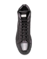 schwarze verzierte hohe Sneakers von Philipp Plein