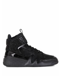 schwarze verzierte hohe Sneakers von Giuseppe Zanotti