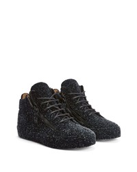 schwarze verzierte hohe Sneakers von Giuseppe Zanotti