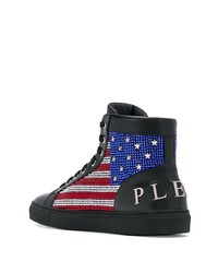 schwarze verzierte hohe Sneakers von Philipp Plein