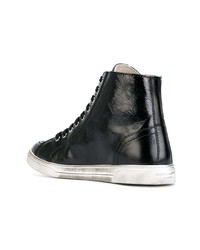 schwarze verzierte hohe Sneakers von Saint Laurent