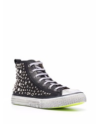 schwarze verzierte hohe Sneakers von Philipp Plein