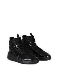 schwarze verzierte hohe Sneakers von Giuseppe Zanotti