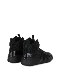 schwarze verzierte hohe Sneakers von Giuseppe Zanotti