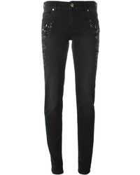 schwarze verzierte Jeans von Versace