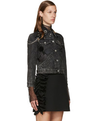 schwarze verzierte Jeansjacke von Marc Jacobs