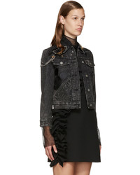 schwarze verzierte Jeansjacke von Marc Jacobs