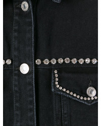 schwarze verzierte Jeansjacke von MSGM