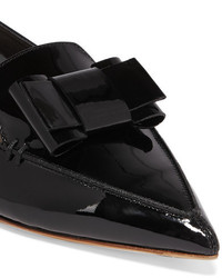 schwarze verzierte Leder Ballerinas von Nicholas Kirkwood