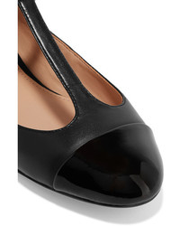 schwarze verzierte Leder Ballerinas von Tory Burch